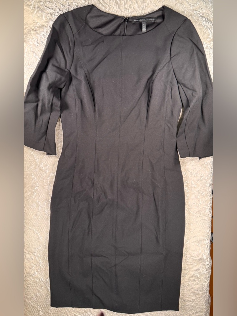 White House Black Market Black Long-Sleeve Sheath Dress